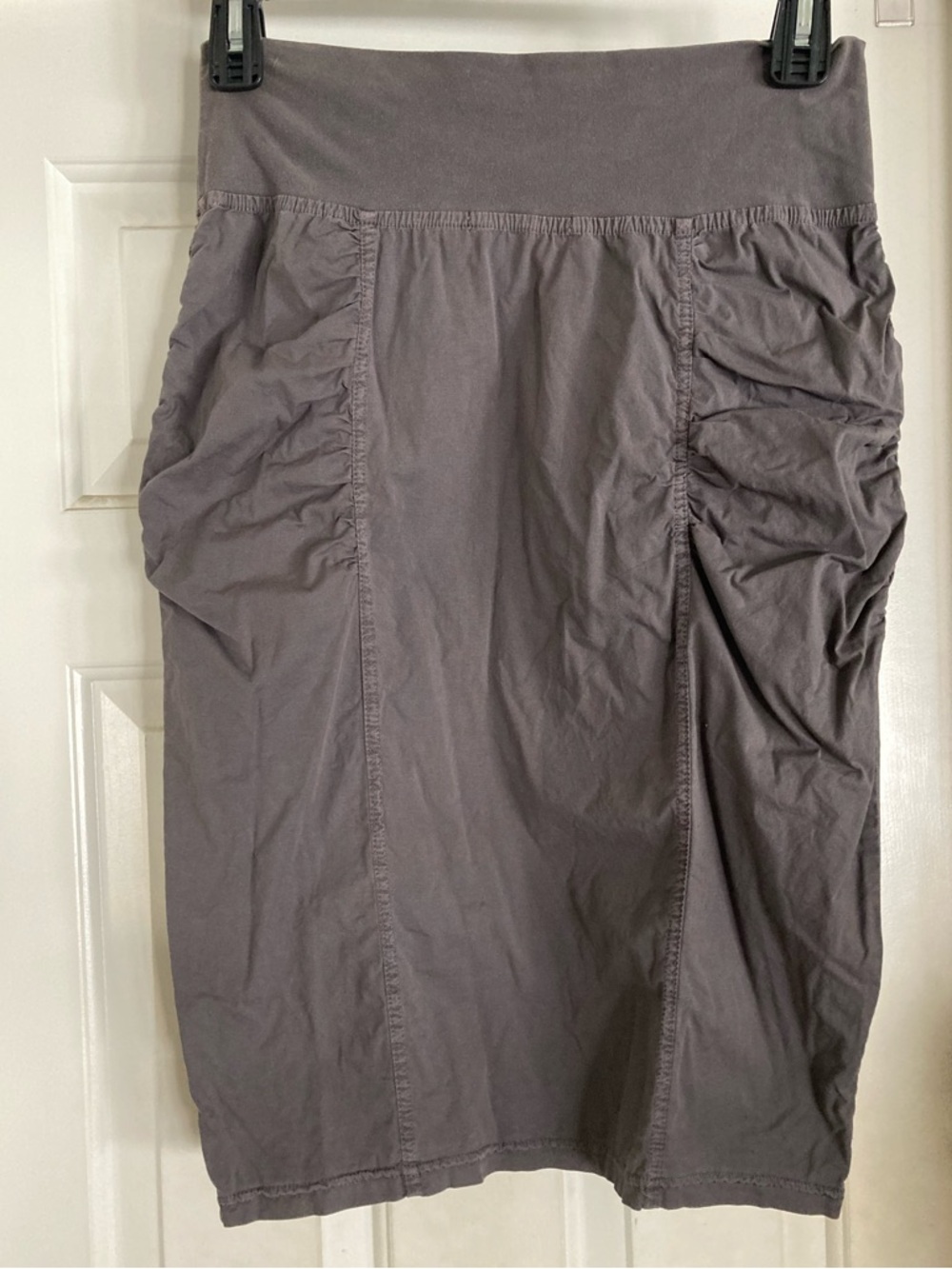 XCVI-Wearables Women’s Gray Ruched Pencil Skirt